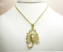10k solid yellow gold scorpion pendant 