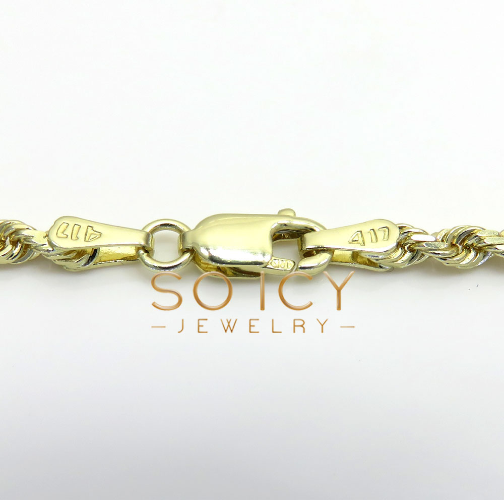 10k yellow gold solid rope chain 16-26 inch 2.30mm