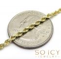 10k yellow gold solid rope chain 16-26 inch 2.30mm