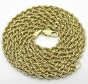 10k yellow gold hollow rope chain 18-30 inch 3mm