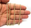 10k yellow gold hollow rope chain 18-30 inch 3mm