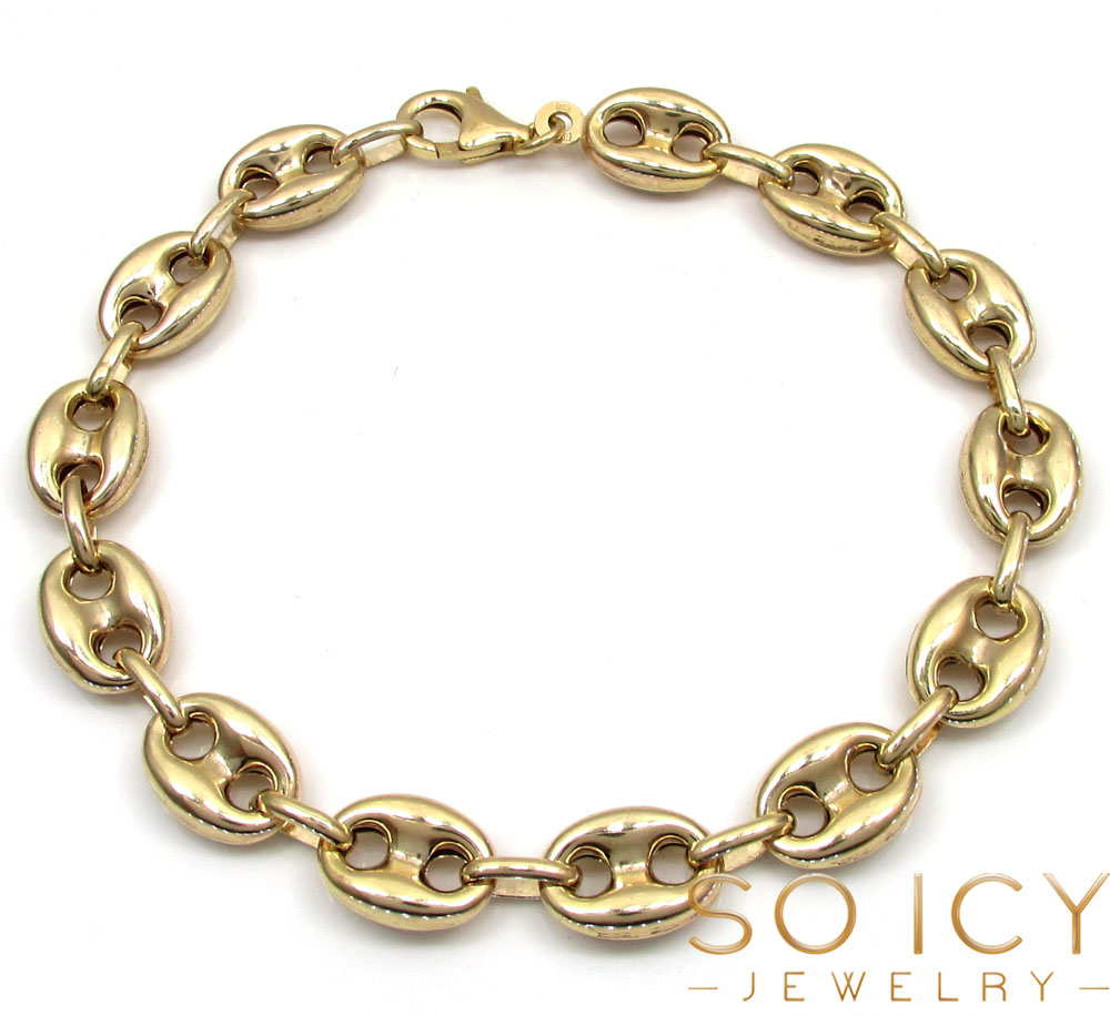 10k yellow gold gucci link bracelet 8.75 inch 9.50mm  - Image 2