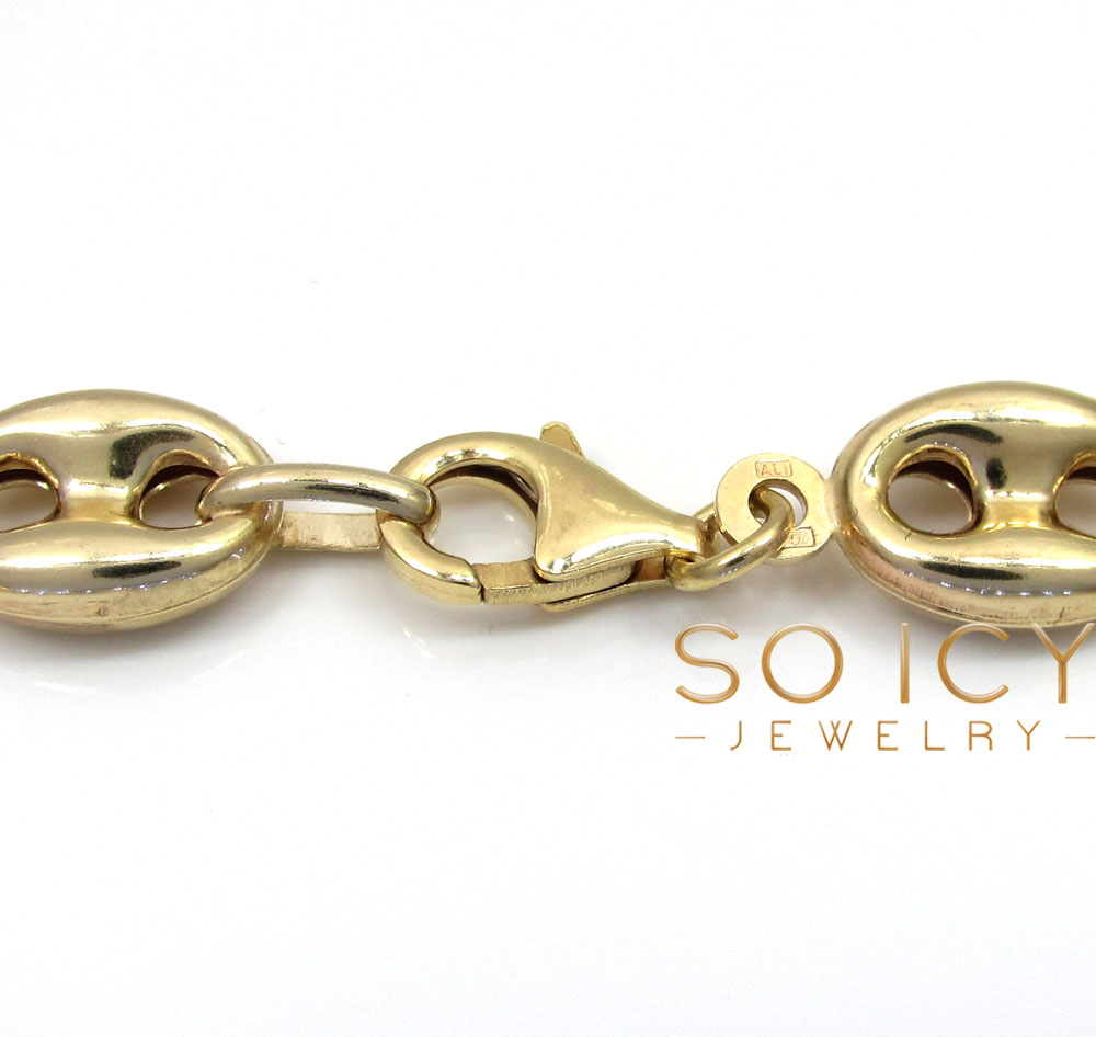 10k yellow gold gucci link bracelet 8.75 inch 9.50mm 