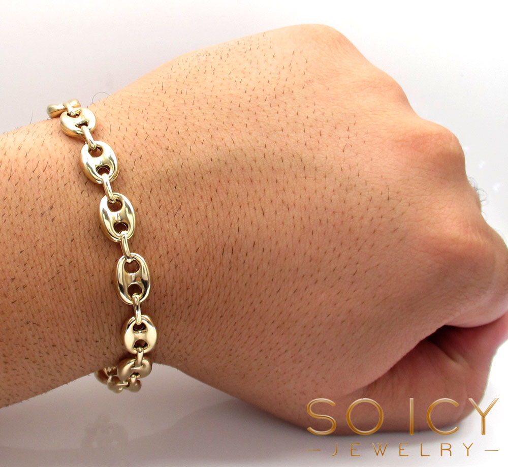 10k yellow gold gucci link bracelet 8.75 inch 9.50mm  - Image 5