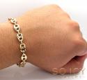 10k yellow gold gucci link bracelet 8.75 inch 9.50mm 