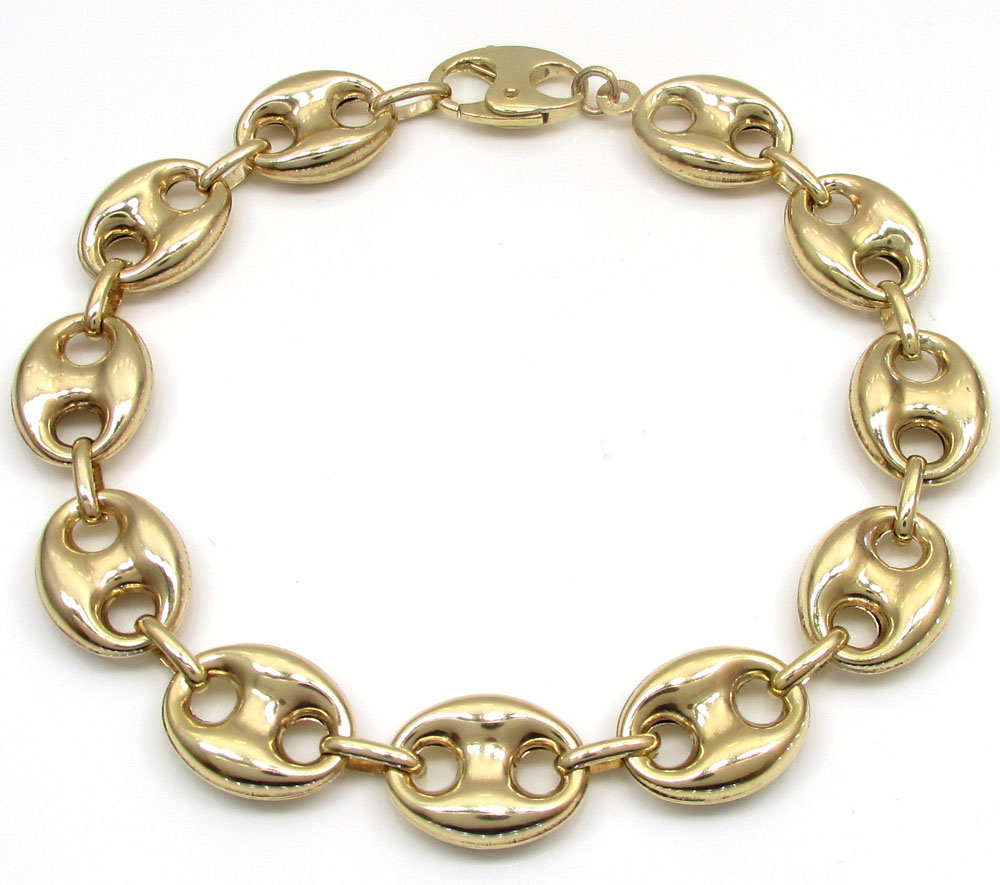 Buy 10k Yellow Gold Gucci Link Bracelet 9 Inch 12mm Online at SO ICY