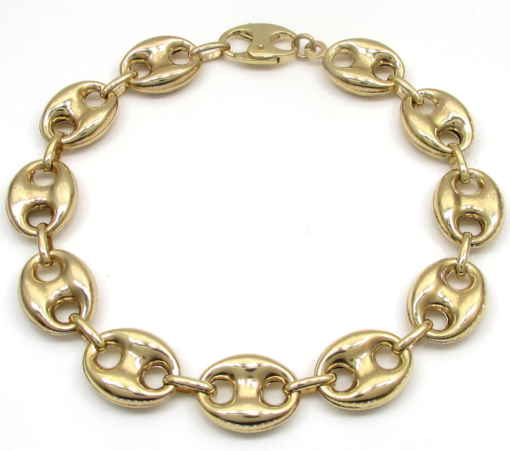 10k yellow gold gucci link bracelet 9 inch 12mm 