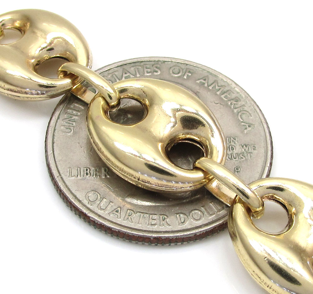 10k yellow gold gucci link bracelet 9 inch 12mm 