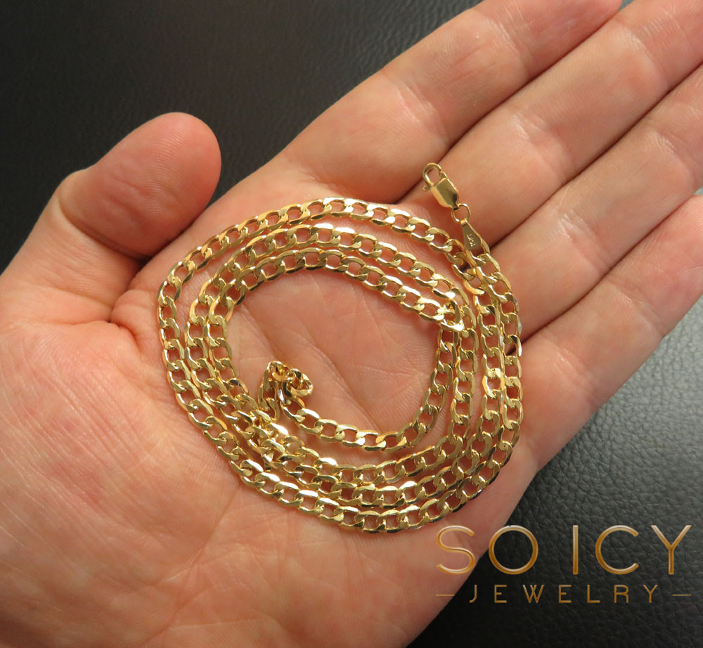 10k yellow gold hollow cuban chain 18-26 inch 4.50mm - Image 2