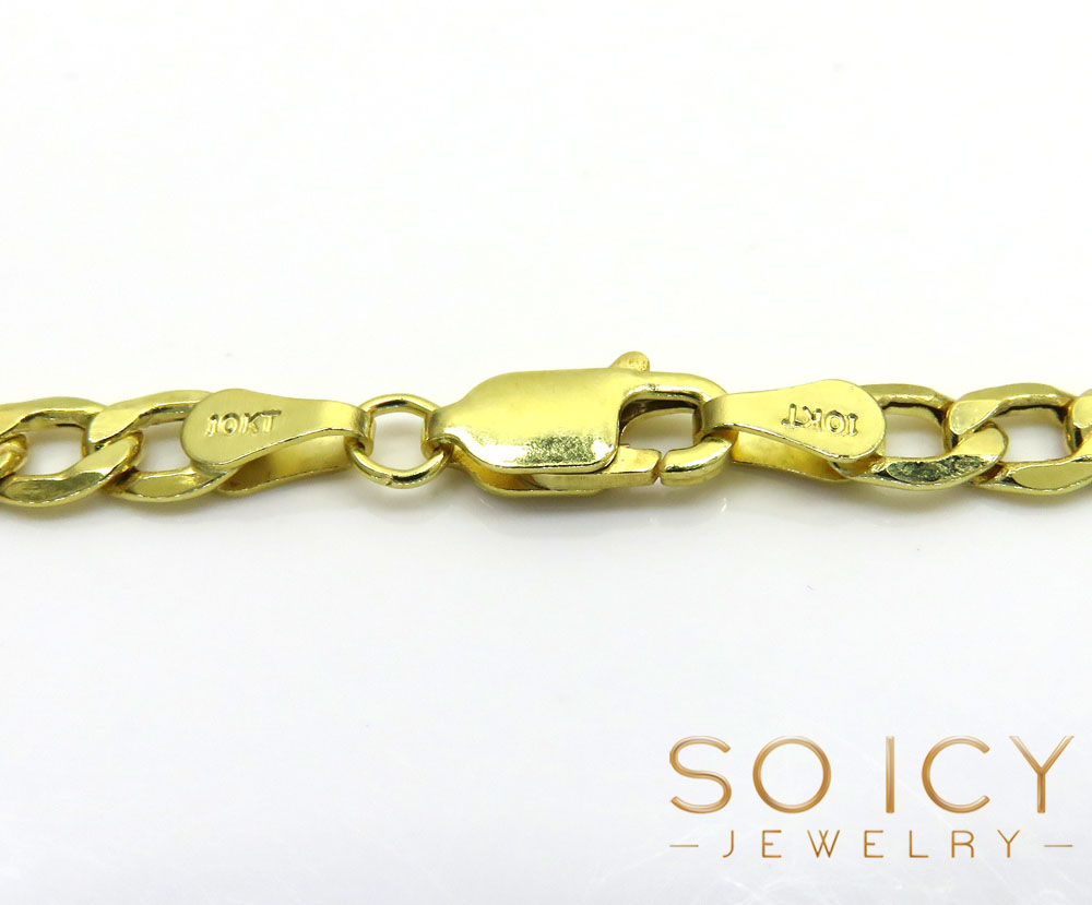 10k yellow gold hollow cuban chain 18-26 inch 4.50mm