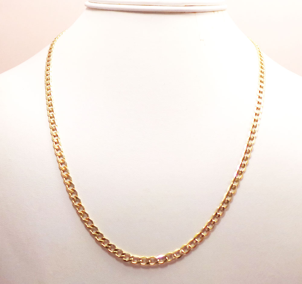 10k yellow gold hollow cuban chain 18-26 inch 4.50mm