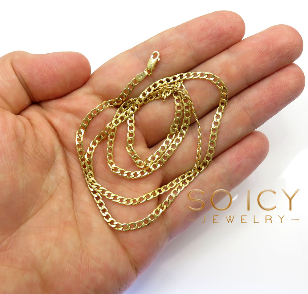 10k yellow gold hollow cuban chain 18-24 inch 3.60mm