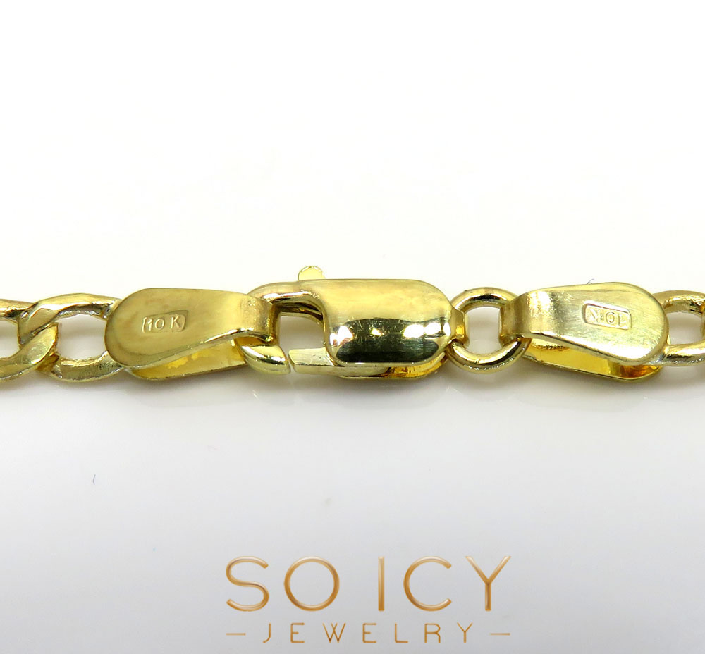 10k yellow gold hollow cuban chain 18-24 inch 3.60mm