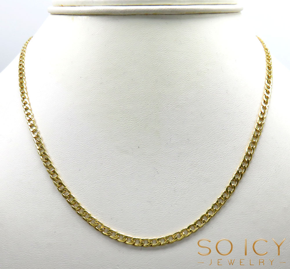 10k yellow gold hollow cuban chain 18-24 inch 3.60mm