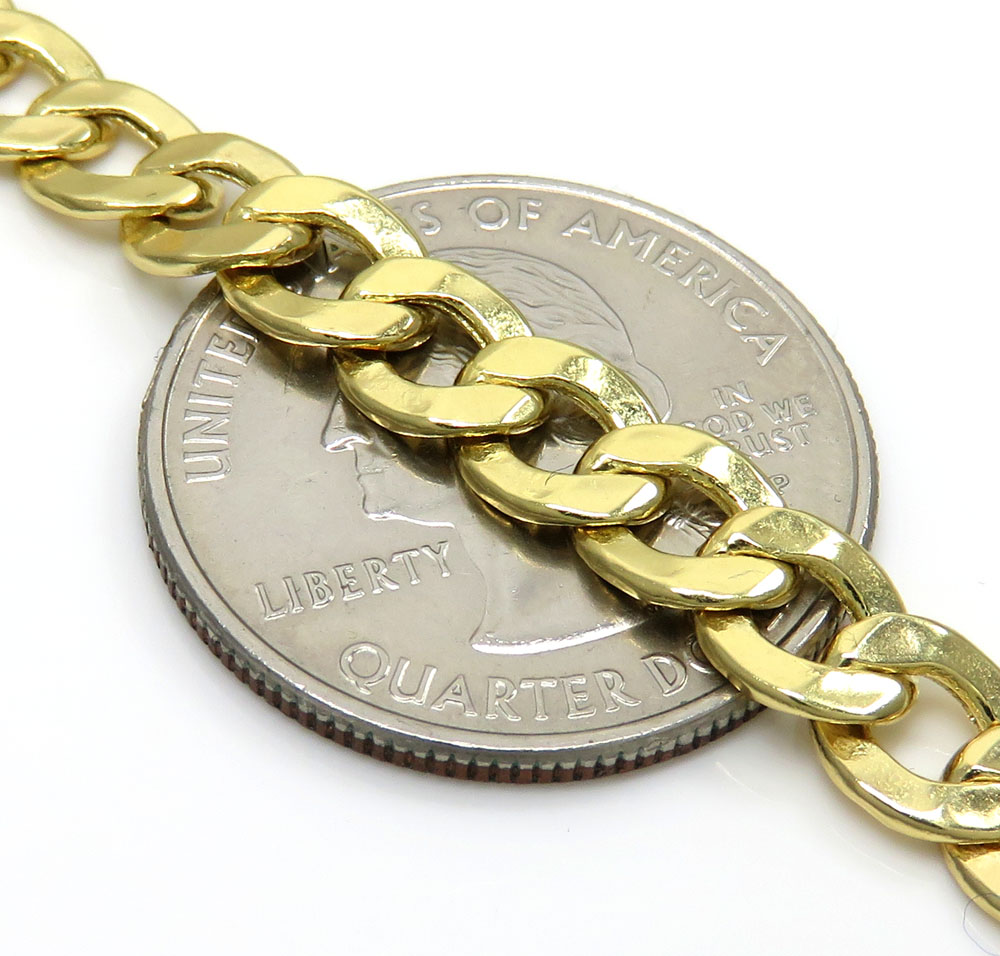 10k yellow gold hollow cuban chain 20-30 inch 6.50mm - Image 3