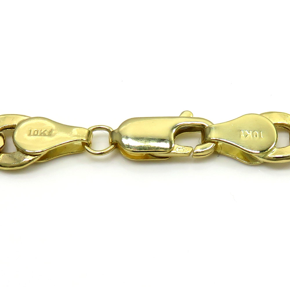 10k yellow gold hollow cuban chain 20-30 inch 6.50mm