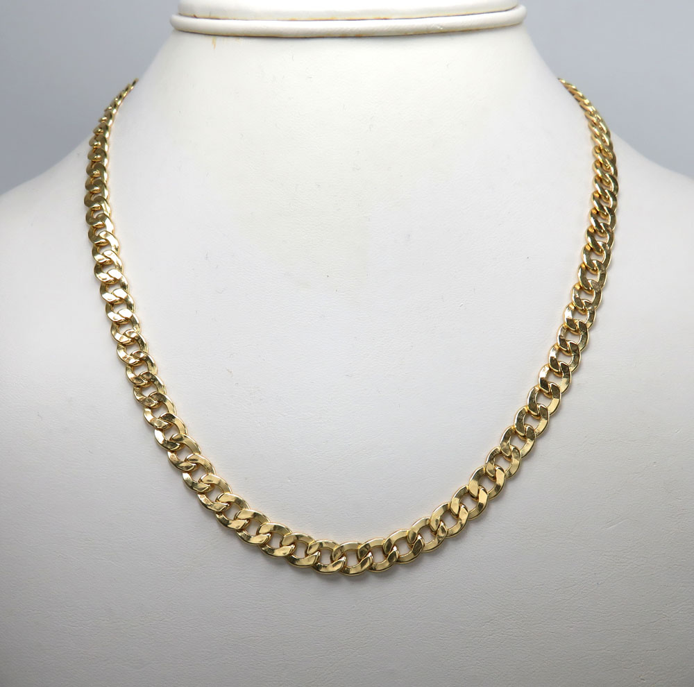10k yellow gold hollow cuban chain 20-30 inch 6.50mm - Image 6