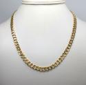 10k yellow gold hollow cuban chain 20-30 inch 6.50mm