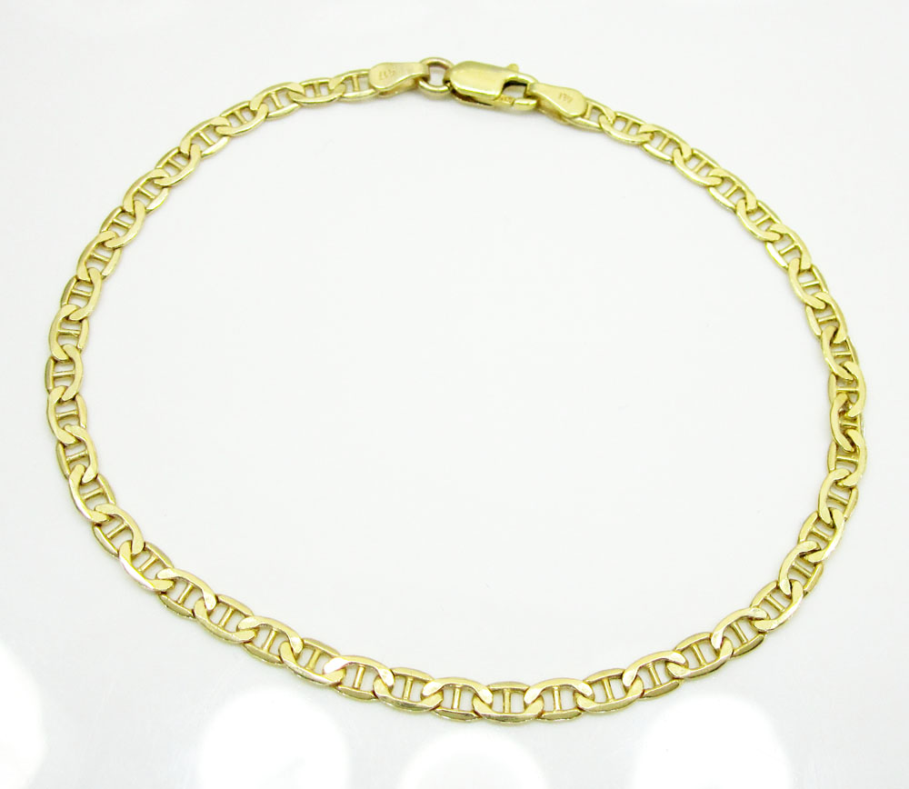 10k yellow gold mariner bracelet 8 inch 3.5mm