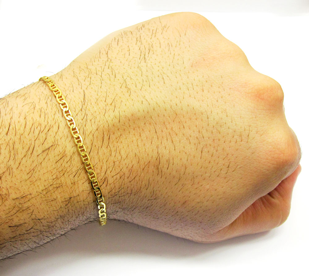 10k yellow gold mariner bracelet 8 inch 3.5mm - Image 4