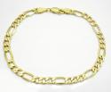 10k yellow gold figaro bracelet 8 inch 5.2mm 