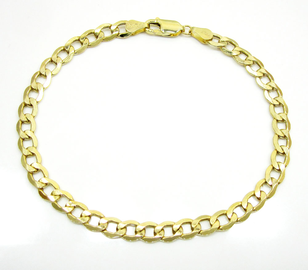 10k yellow gold cuban bracelet 8.50 inch 5.2mm  - Image 2