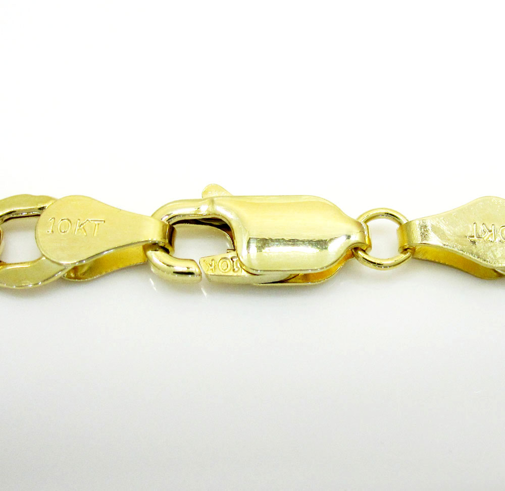 10k yellow gold cuban bracelet 8.50 inch 5.2mm 