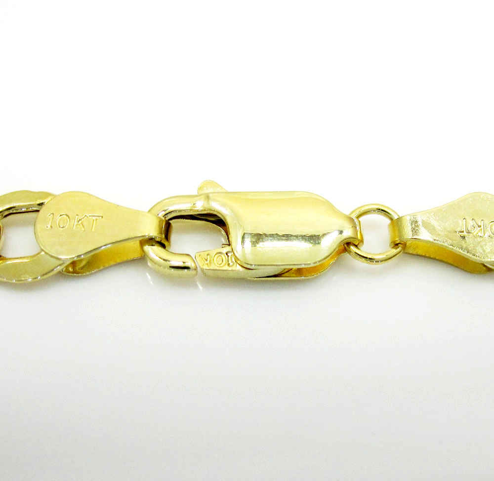 10k yellow gold cuban bracelet 8.50 inch 5.2mm  - Image 3