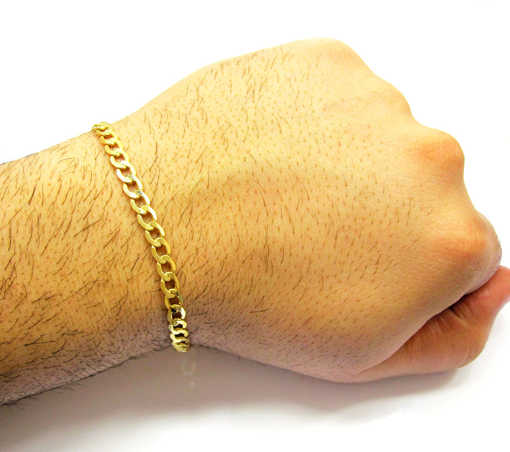 10k yellow gold cuban bracelet 8.50 inch 5.2mm  - Image 5