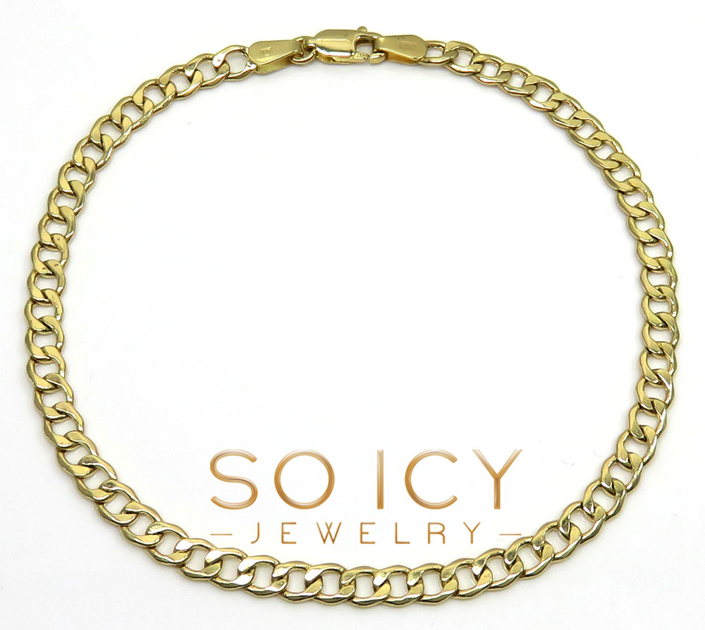 10k yellow gold cuban bracelet 8 inch 4.3mm 