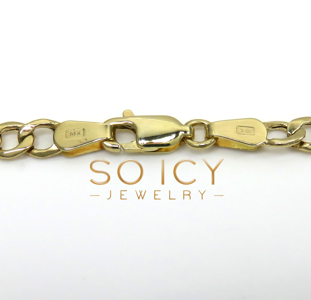 10k yellow gold cuban bracelet 8 inch 4.3mm  - Image 4