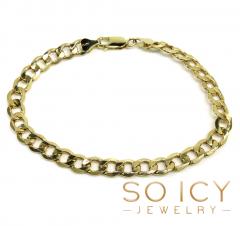 10k yellow gold thick cuban bracelet 8.50 inch 6.8mm 