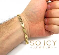 10k yellow gold thick cuban bracelet 8.50 inch 6.8mm 