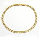 Unisex 10k yellow gold diamond cut cuban short bracelet 7 inch 3.5mm 
