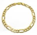 10k yellow gold thick figaro bracelet 9 inch 6.5mm