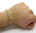 10k yellow gold thick figaro bracelet 8.50 inch 6.5mm