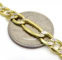 10k yellow gold thick diamond cut figaro bracelet 8 inch 6.8mm