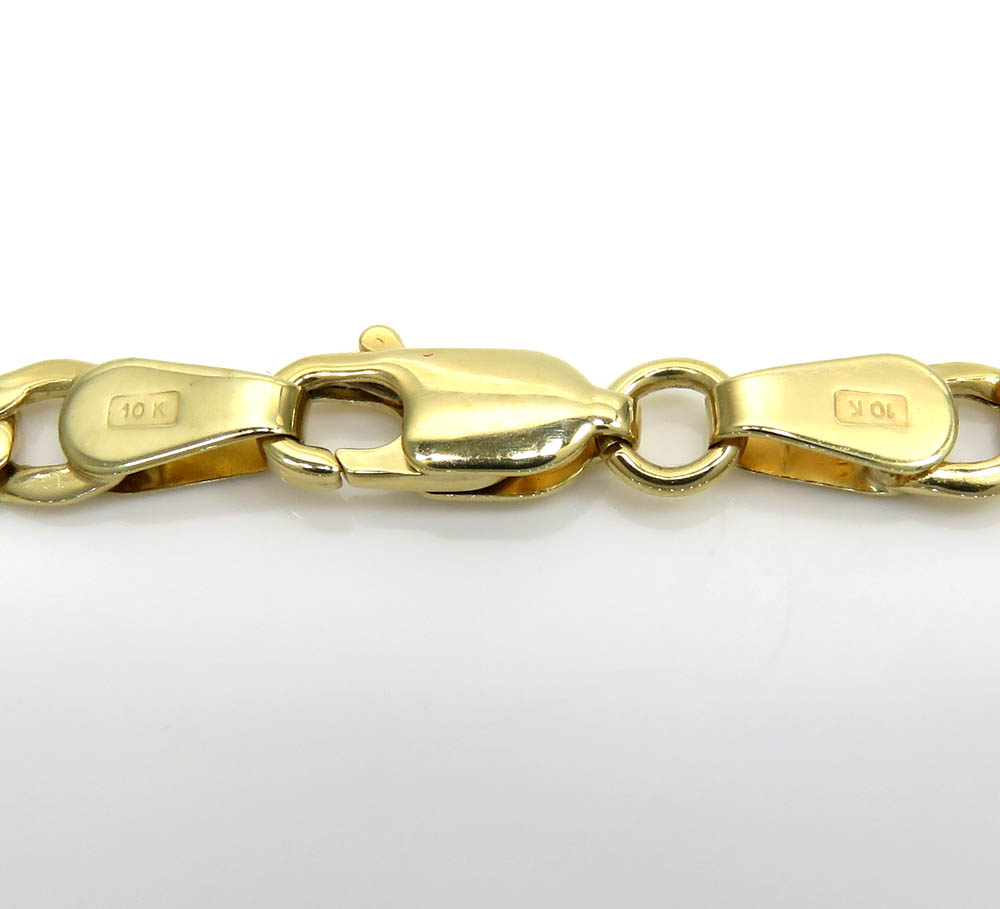 10k yellow gold figaro bracelet 8 inch 4.5mm - Image 4
