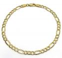 10k yellow gold figaro bracelet 8 inch 4.5mm