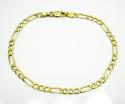 10k yellow gold diamond cut figaro bracelet 8 inch 3.7mm 