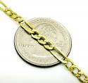 10k yellow gold diamond cut figaro bracelet 8 inch 3.7mm 