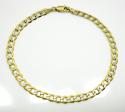 10k yellow gold two tone diamond cut cuban bracelet 8 inch 4.4mm 