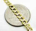 10k yellow gold two tone diamond cut cuban bracelet 8 inch 4.4mm 