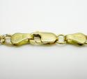 10k yellow gold two tone diamond cut figaro bracelet 8 inch 3.3mm