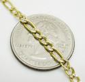 10k yellow gold two tone diamond cut figaro bracelet 8 inch 3.3mm