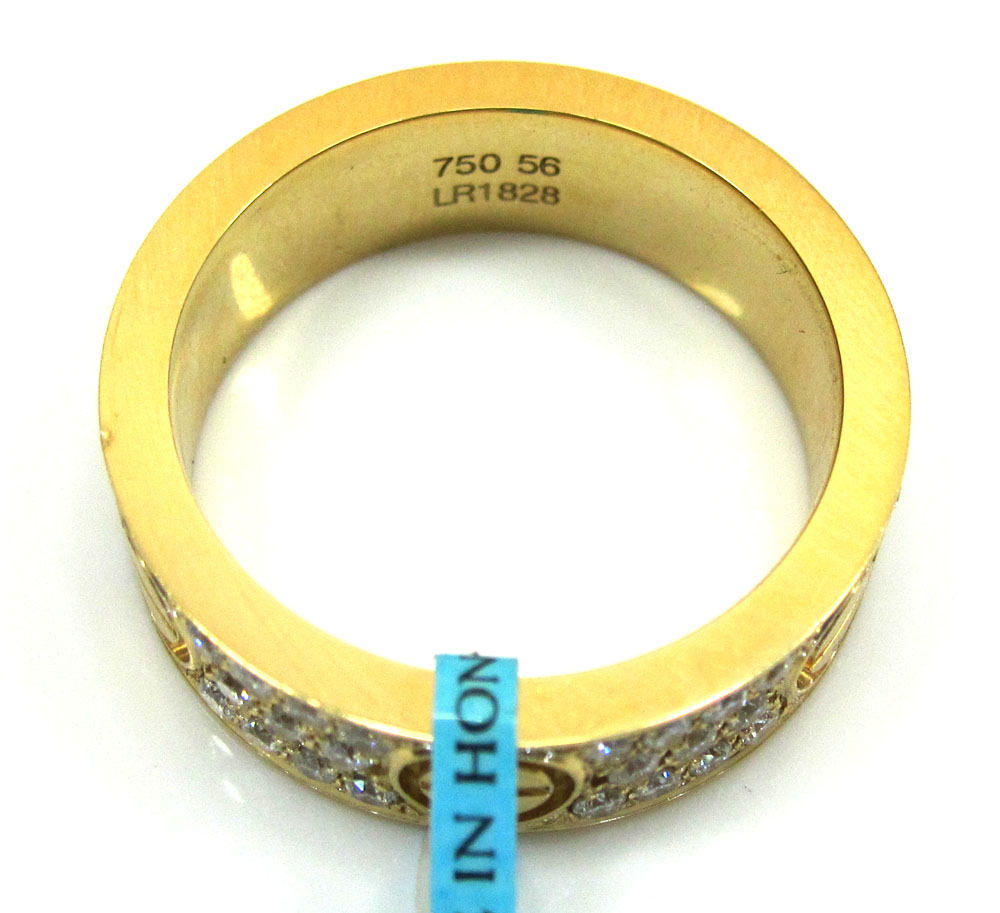 18k gold diamond unisex screw band ring 1.10ct