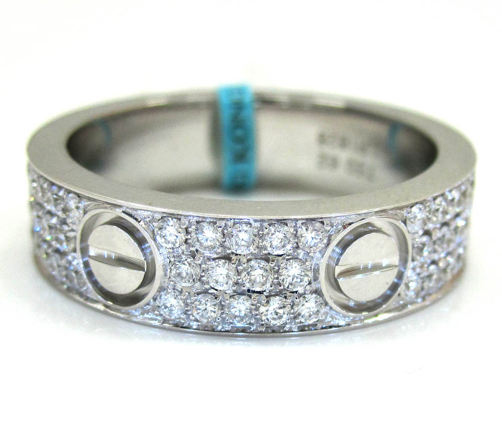 18k gold diamond unisex screw band ring 1.10ct