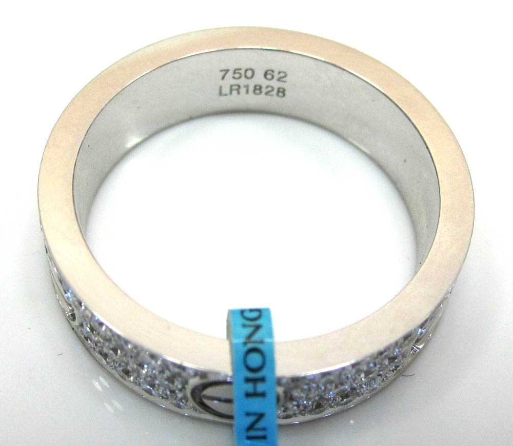 18k gold diamond unisex screw band ring 1.10ct
