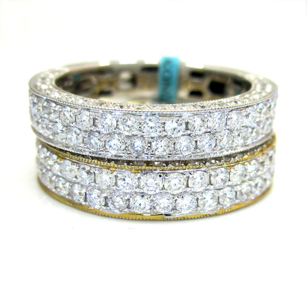 18k gold diamond unisex wedding band ring 1.32ct 