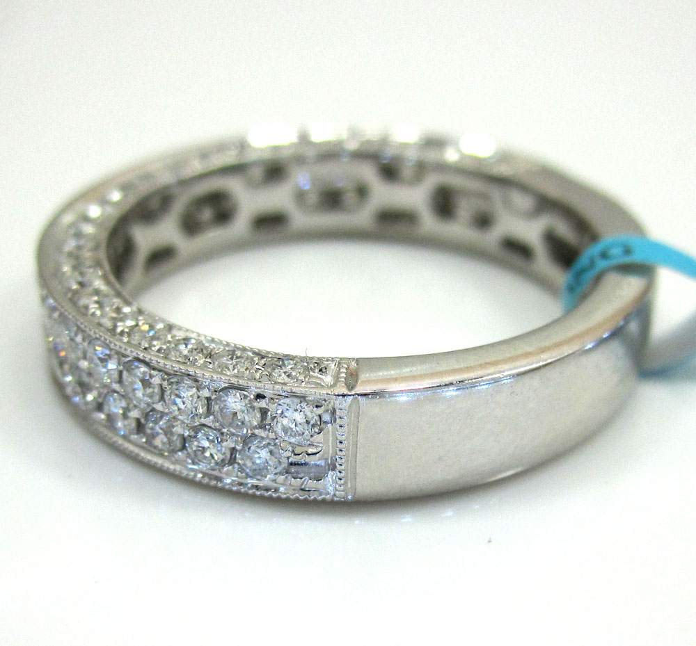 18k gold diamond unisex wedding band ring 1.32ct 